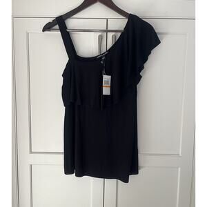 Cable & Gauge Women’s Ruffled Top Black size S NWT